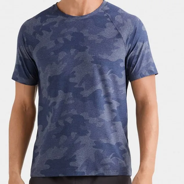 OEM Manufacturer Fashion Mens Crew Neck Raglan Sleeve Camo Sublimation Short Sleeves Custom T Shirt For Men