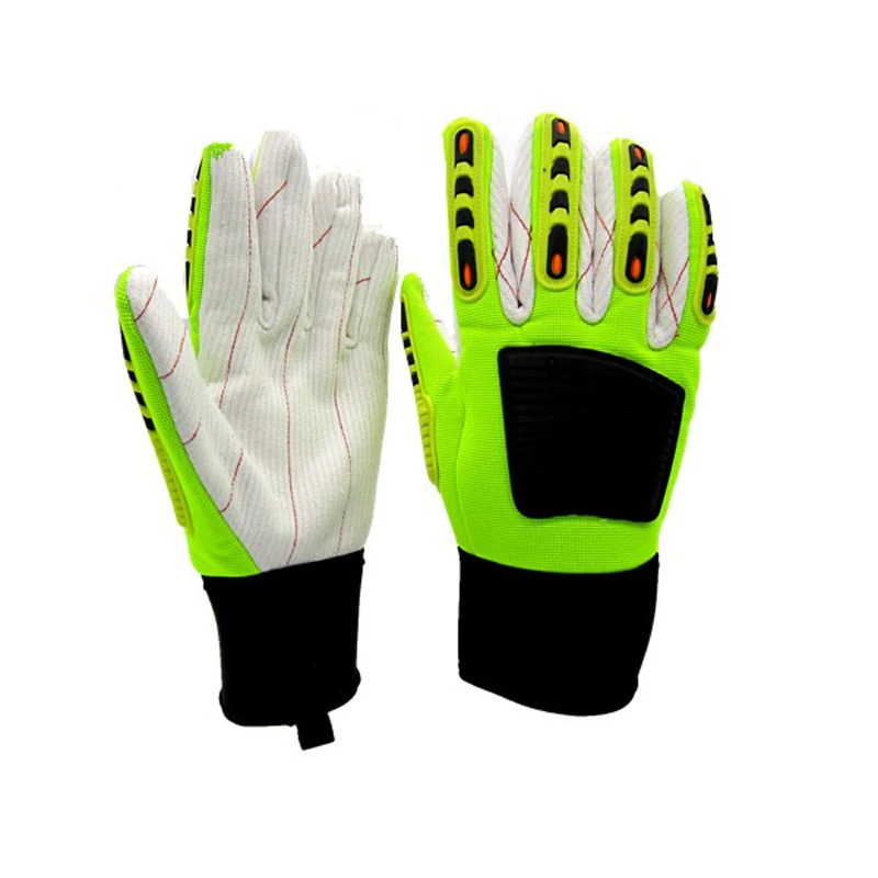 New Arrive Unique Patches Gloves Mechanic impact gloves oil and gas field impact TPR Gloves