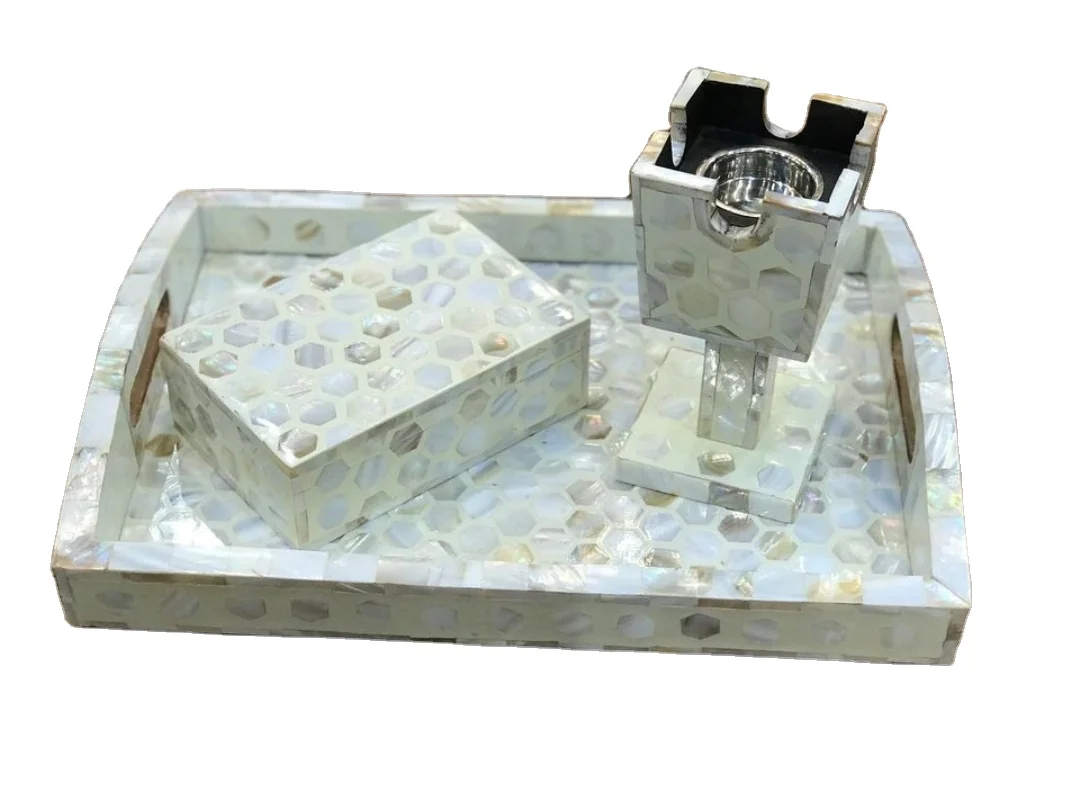 
Mother Of Pearl Inlay bakhoor burner set , tray , box and burner 