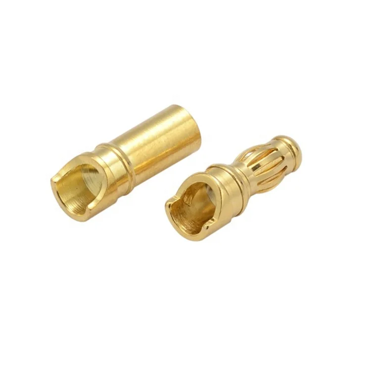 Factory Custom brass 2.0mm~10.0mm Gold Banana Plug jack Banana Pin Connector for UAV