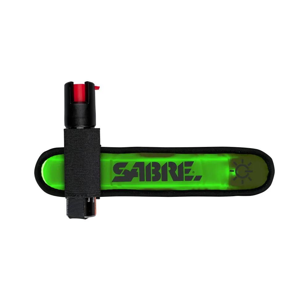 
SABRE RED Runner Pepper Gel Bright Safety Light to Maximize Visibility Pepper Gel w/ Yellow LED Armband 