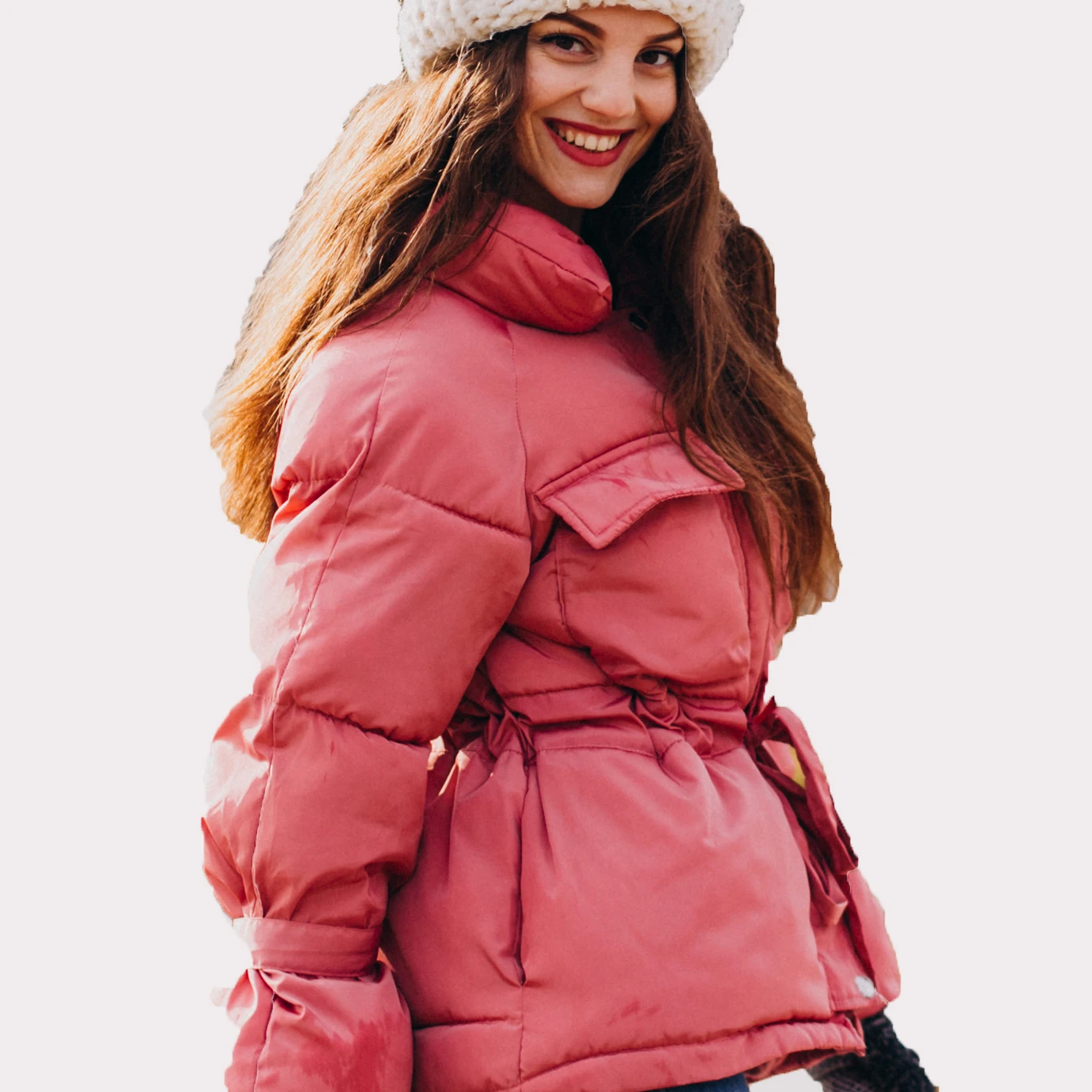 Womens Jacket 360 Reflective Long Sleeve Cycling Quantity Waterproof Winter Cotton Pocket Camping Style Sportswear Zipper