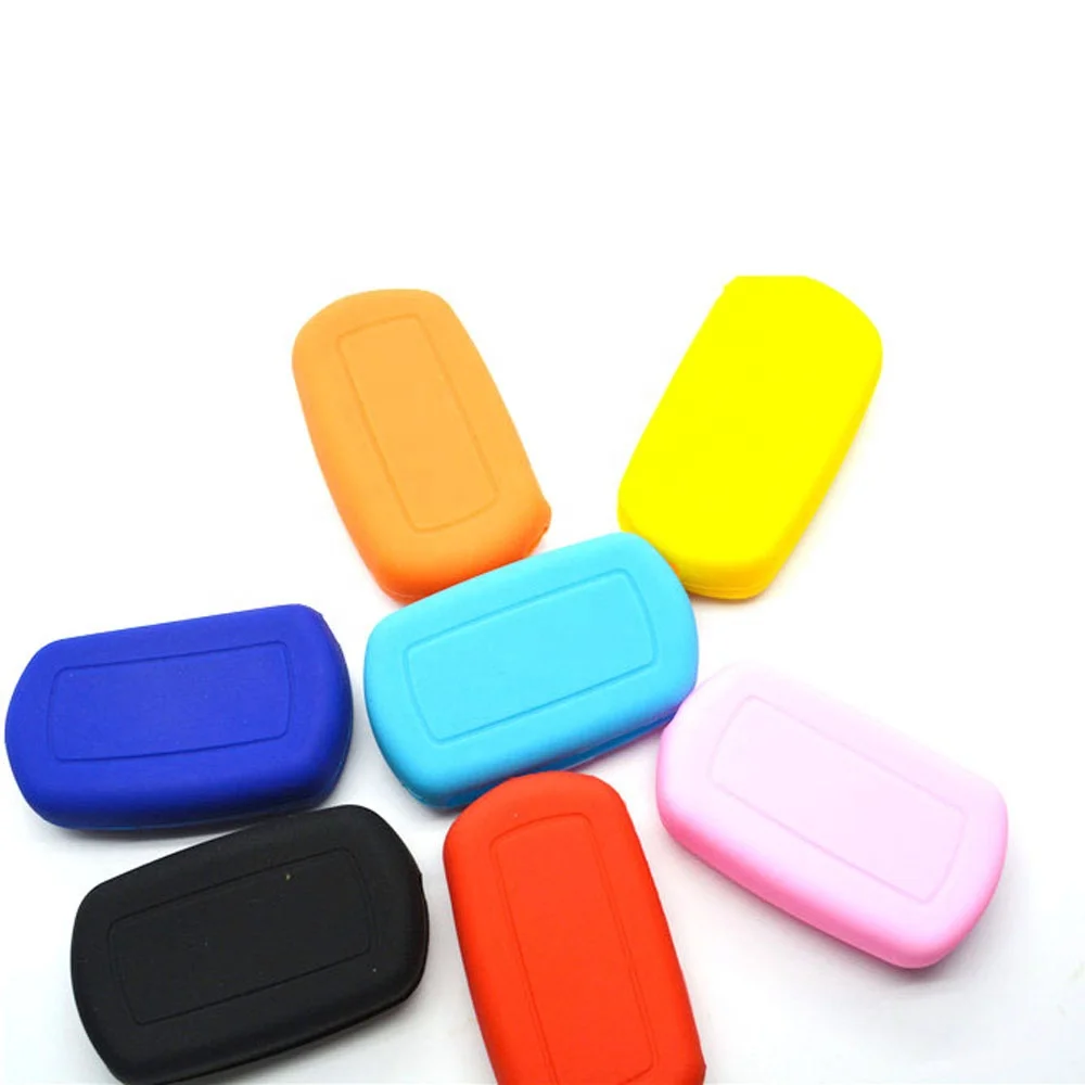 Universal car key shell replacement fob 4 buttons remote key case cover silicone rubber pads button