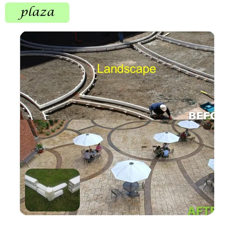 sidewalk footpath gardening landscape stiff flexi plastic formwork concrete work curvy straight stairs maze wall