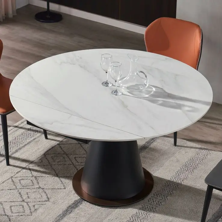 Discounted Cheap Marble Home Dining Table B1833 Circular expansive swivel Dining Table