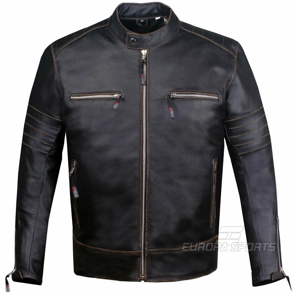 
Customized Brand Leather Versatile Motorcycle Biker Motorbike Racing Jacket Ventilated Leather Cruiser Biker Jacket 