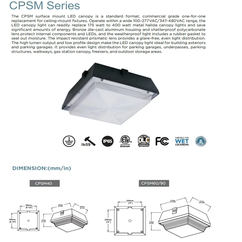 
IP65 90W LED Canopy Light with UV Germicidal LED Lamp 