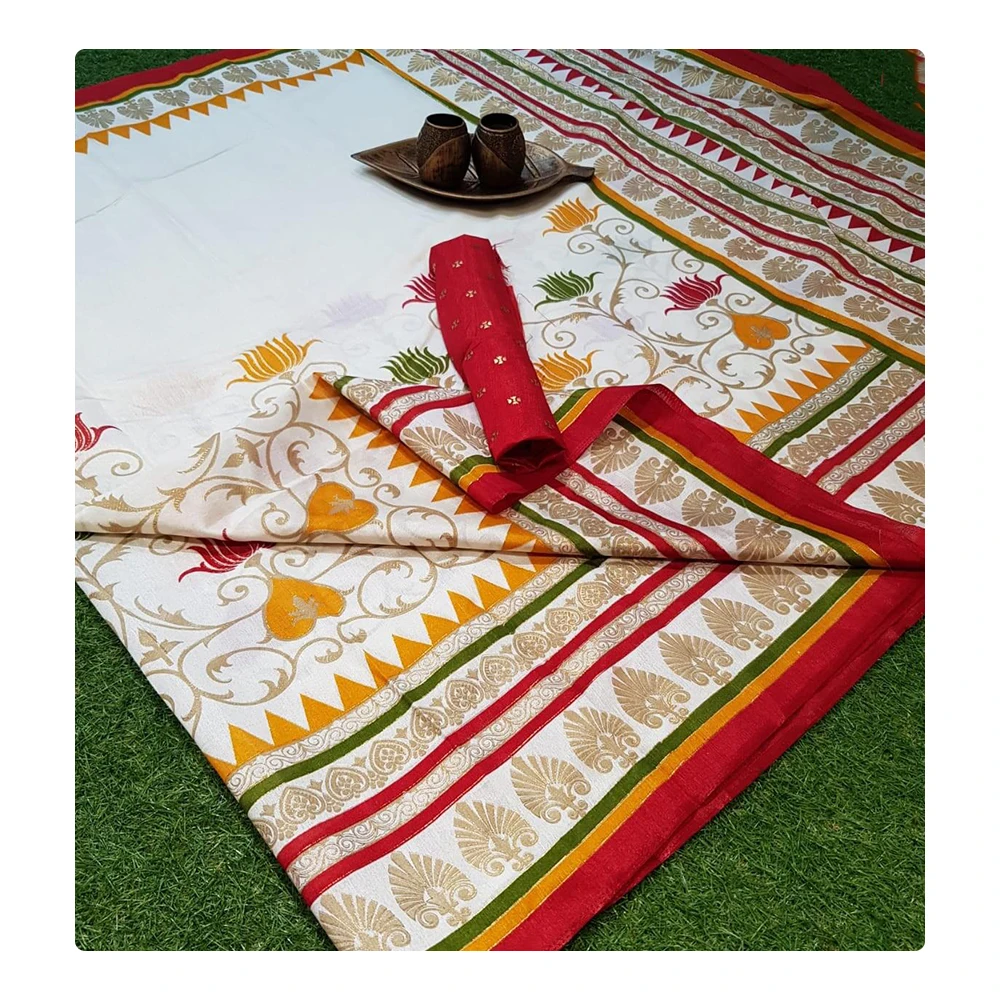 Patola Soft Silk Sarees Custom Packaging Cotton Ethnic Sari for Adults for Special Occasions