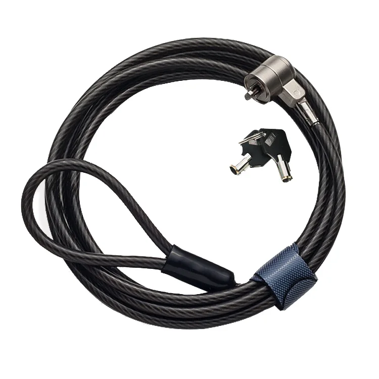 2 метра толстой и длинной с ключом полностью стальной мини-замок для ноутбука