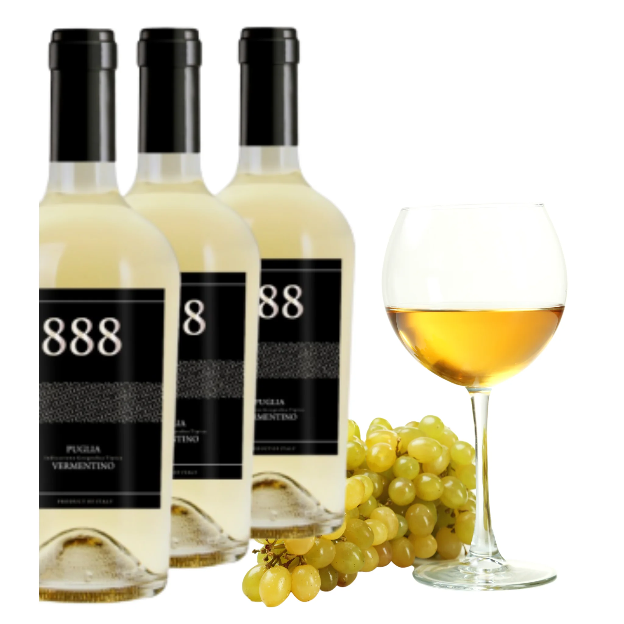 Dropship White Wine Italy - Vermentino Puglia IGT 888 - White Wine bottles 750 ml - Alcohol wine 12.5% for export
