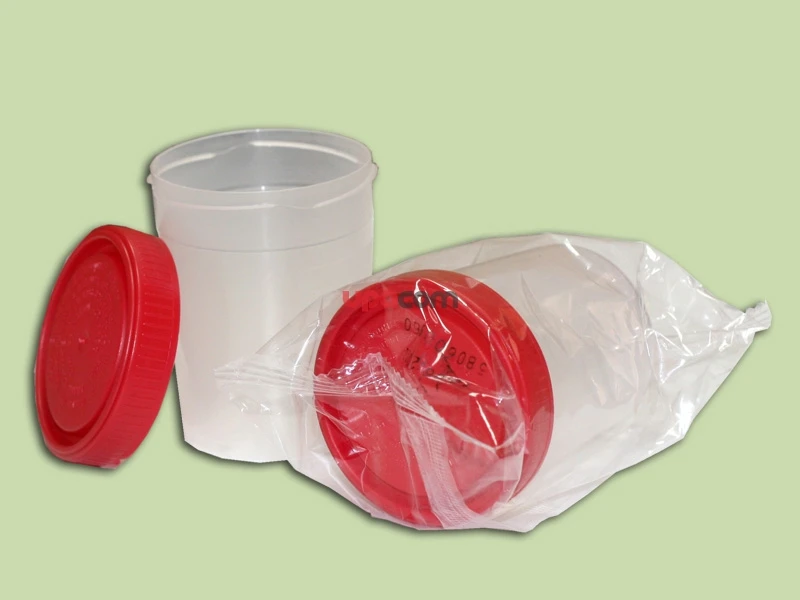 Пластиковый одноразовый стерильный контейнер для образцов мочи 100 мл, 25 мл, 60 мл, контейнер для образцов с/без шпателя