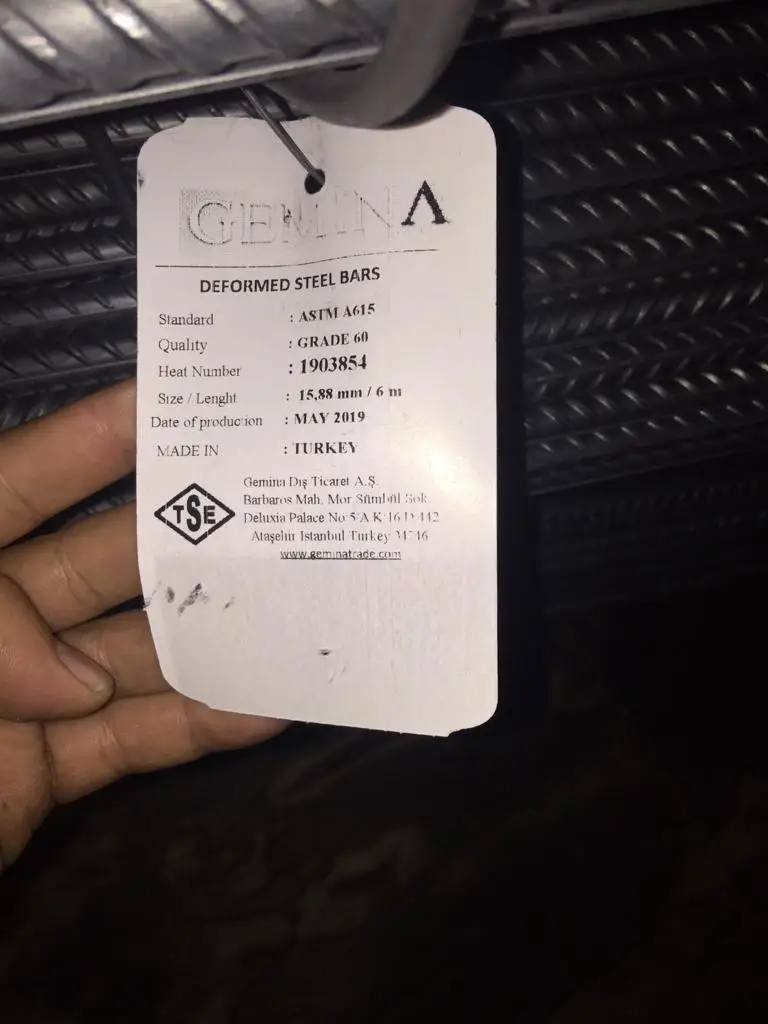 Steel Reinforcing Bars ASTM A615 Grade 60 BS4449 B500B FeE500 JIS DIN 488 , All Quality Standards/Grades Rebar 8mm to 32 mm