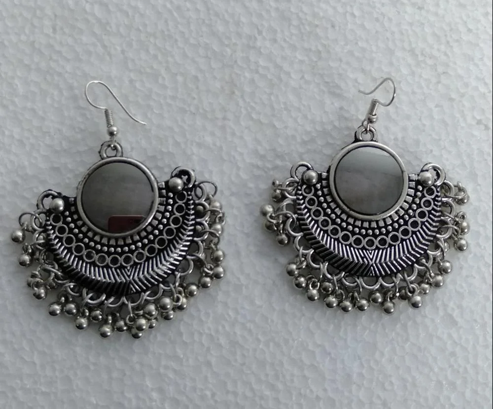 Indian Style Metal With Blue Tussle Charm Earring Jewelry Models India 2024 for Woman Pictures Gift White Party Trendy