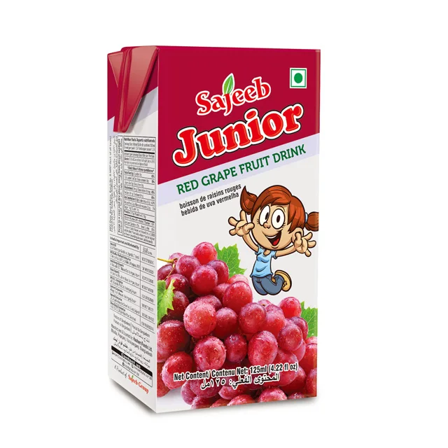 
Sajeeb Junior Fruit Drinks (Mango, Orange, Pineapple, Fruit Cocktail, Apple, Litchi, Peach, Red Grape) Aseptic Pack 125 ml 
