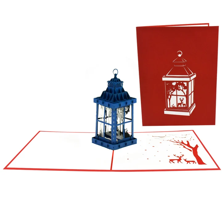 
Magical Christmas Lantern 3D Pop-up Greeting Card Wholesale Vietnam Handmade Gift 