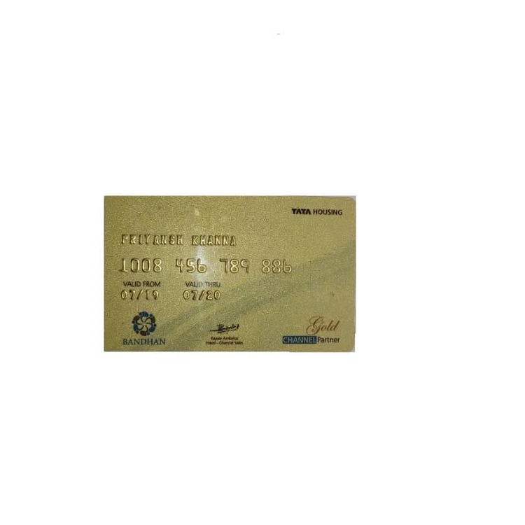 Loyalty Card/Gift card /Membership Card Emboss Gold Card