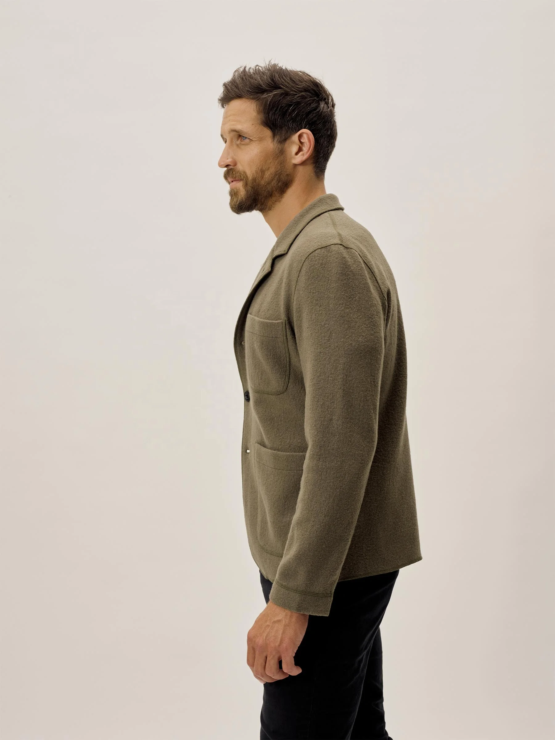 
Hunter luxury Felted Chore Coat raw edage blazer Twice boiled Merino 100% wool Tailored fit casual rough selvedge jacket COAT 