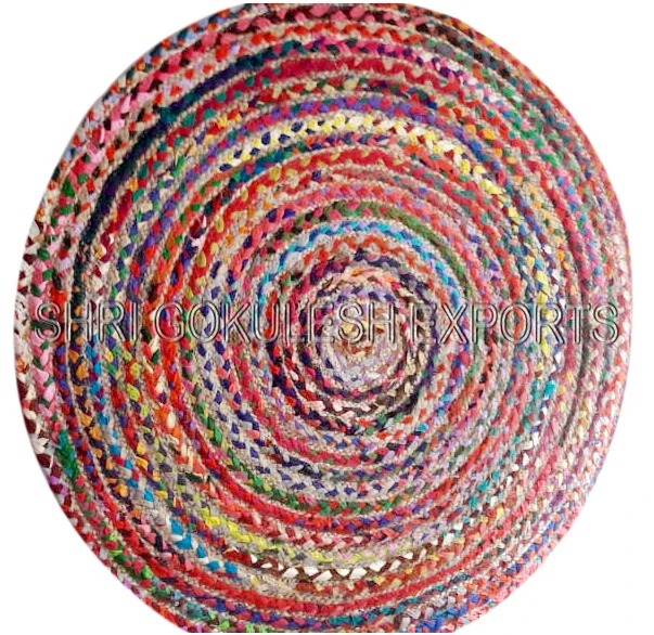 Hot Selling Latest Design Multicolor 100% Cotton Braided Chindi Rug For Home Decoration indoor rungs at wholesale price