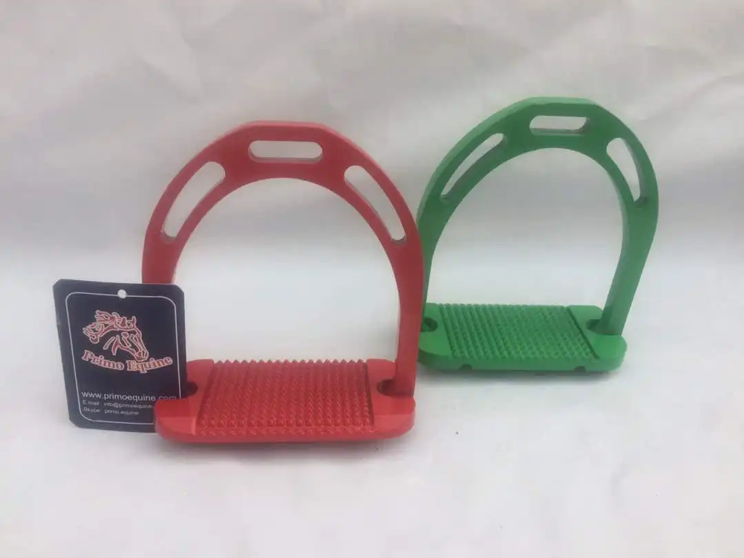 Top High Quality Red White Blue Navy Gray Aluminium Stirrups Custom Logo Equestrian Western Horse Riding Stirrup