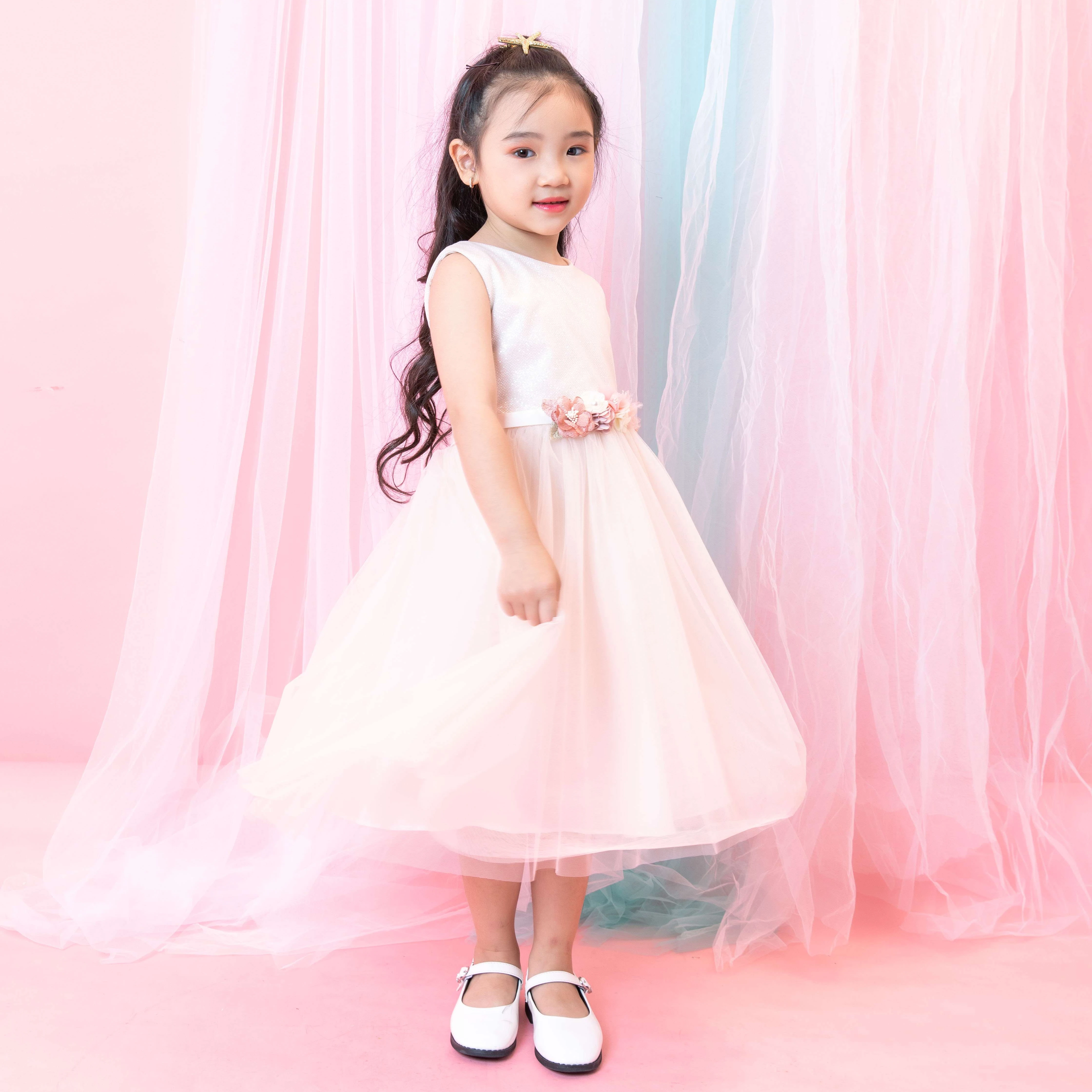 
Новое Стильное детское платье принцессы для девочек, одежда для вечеринки, белые платья с вышивкой для девочек 