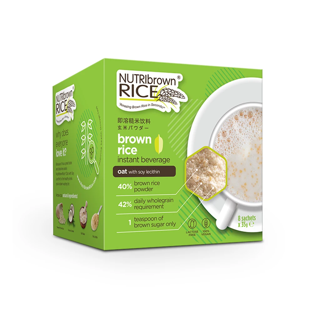 NutriBrownRice Oat with Soy Lecithin Brown Rice Instant Beverage Wholegrain Energy Health Drink High Quality