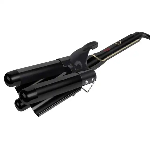 2021 Hot Selling Wholesale OEM Direct Manufacturer Three Barrel Hair Waver Straightener Curling Iron 360 Rotation Curlers LCD
