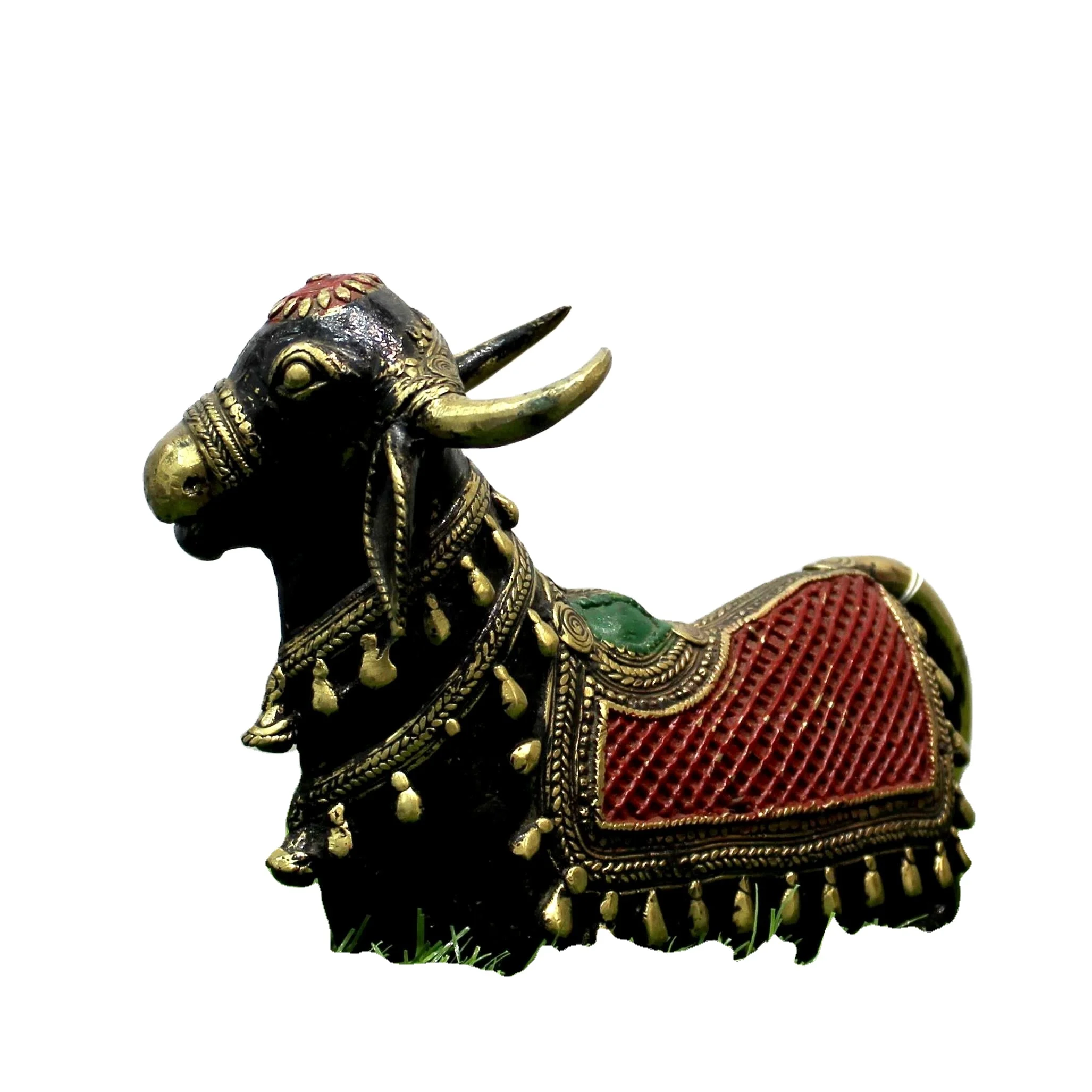 Латунная статуэтка ручной работы Dhokra Art Nandi