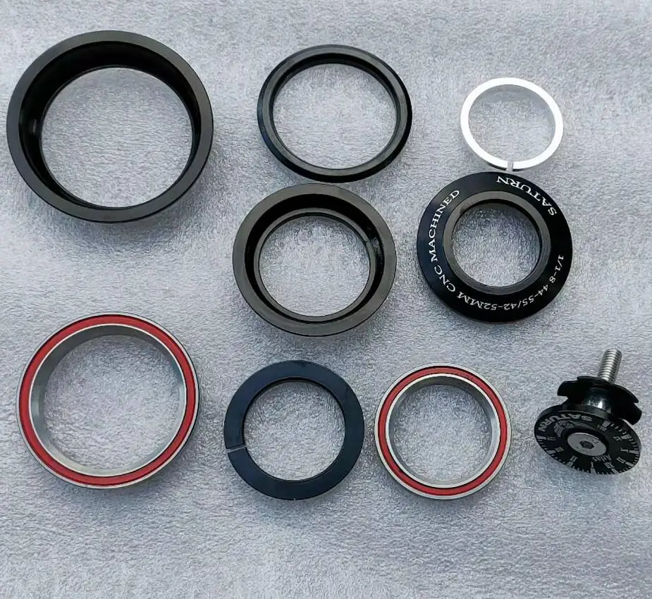mtb alloy aluminium 6061 bike bicycle taper 44/55/56mm sealed bearings headset  SATURN