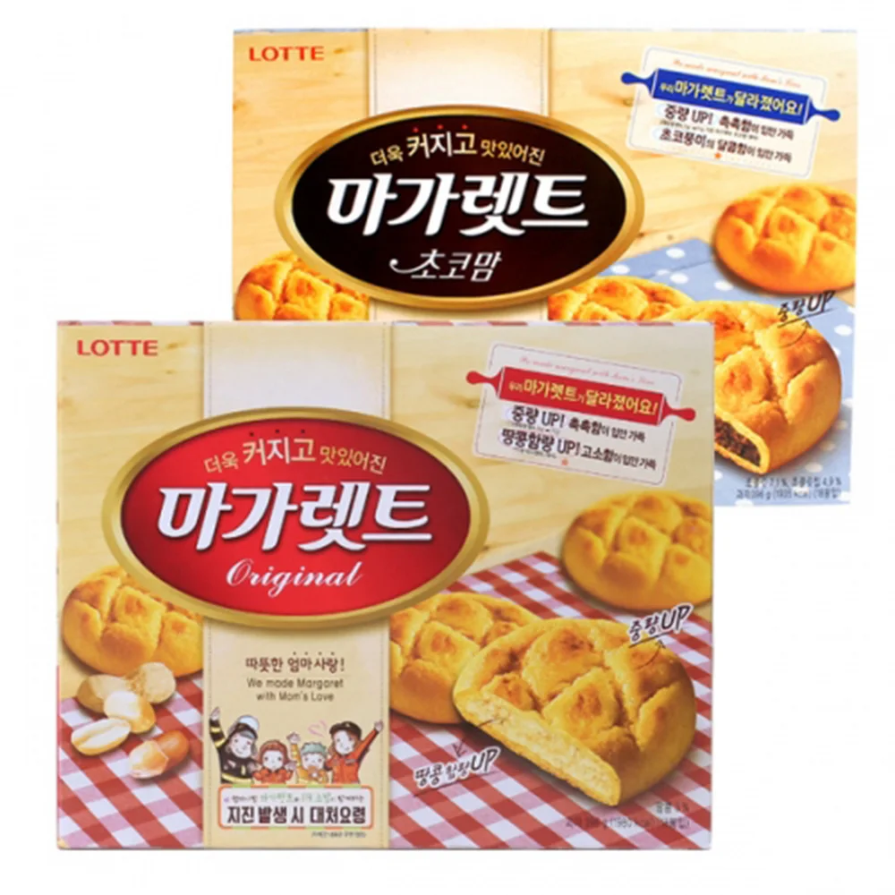 
Lotte Margaret Choco Mom 352gx8ea, Korean instant snack, soft taste sweet bread milk digestive cream choco 