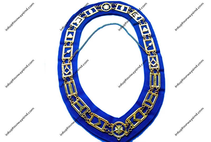 Высококачественный красный бархатный металлический цепочный воротник Masonic