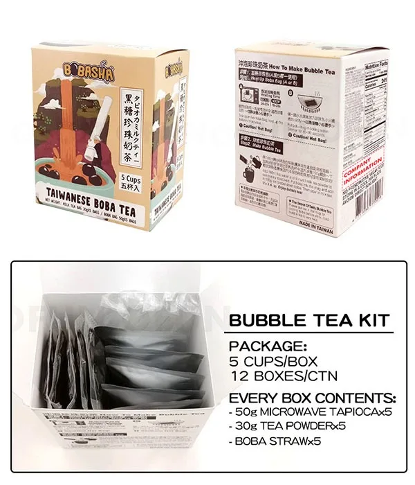  Горячая Распродажа Тайвань коричневый сахар tapioca жемчуг для мгновенного Пузырькового чая набор 100 г желе boba 30 соломинка молочного
