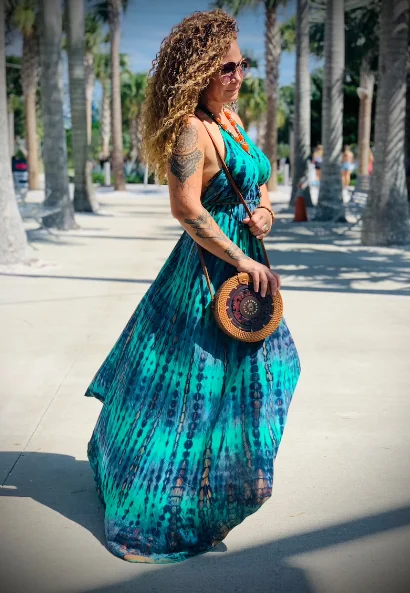 Summer Clothing Tie Dye Dress Woman New Fashion Maxi Dress Plus Size Available