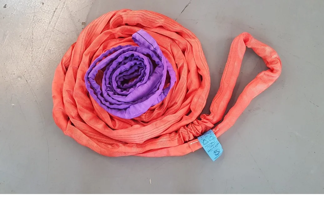 Тяжелый крановый подъемный ремень из бесконечного полиэстера Круглый строп Сертификация ISO9001