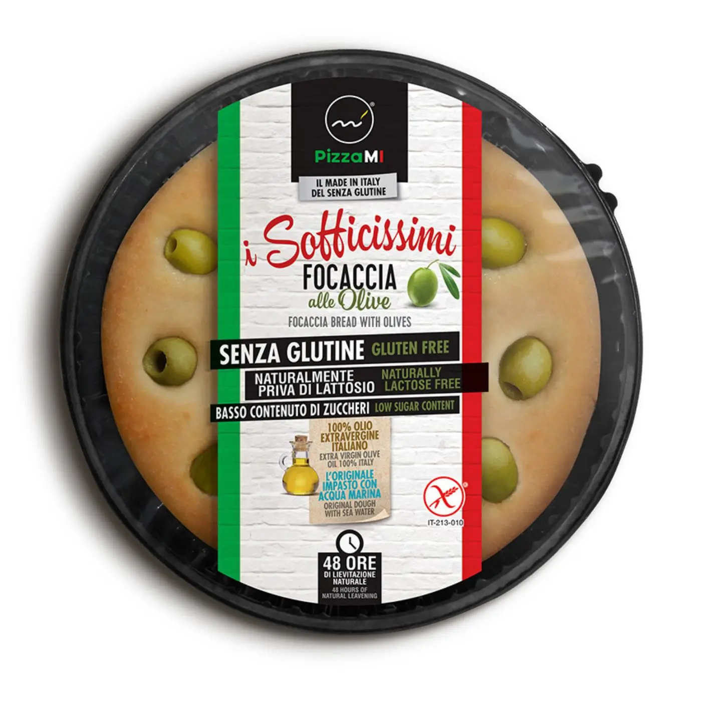 
Frozen Precooked Italian Soft Olives Focaccia Bread Foodservice And Private Label 260 gr 
