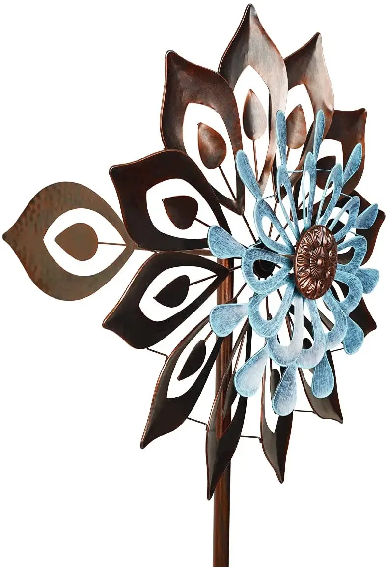 garden metal wind hand made spinners from india