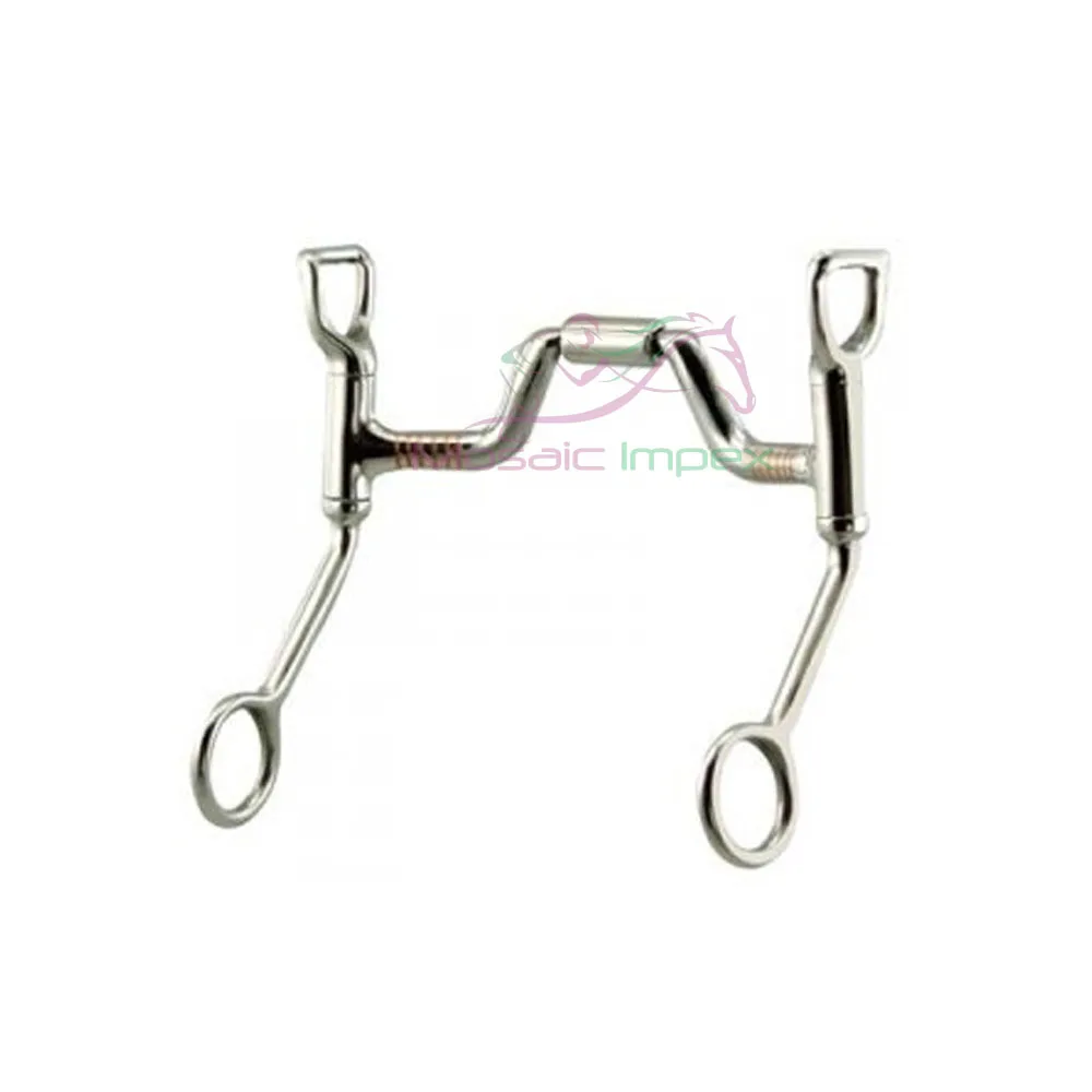 Mosaic Impex Horse Equipment Racing Bits Stainless Steel Weymouth Bits Improved Medium Port Mouth with Hooks and Curb Chain