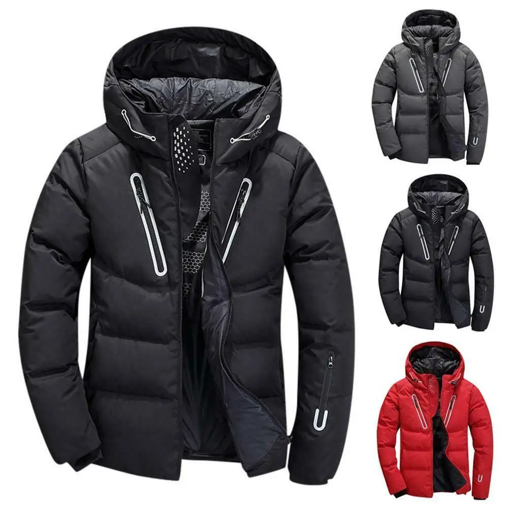 Мужская зимняя куртка, зимнее пальто с капюшоном, куртка-пуховик оверсайз, куртка-пуховик