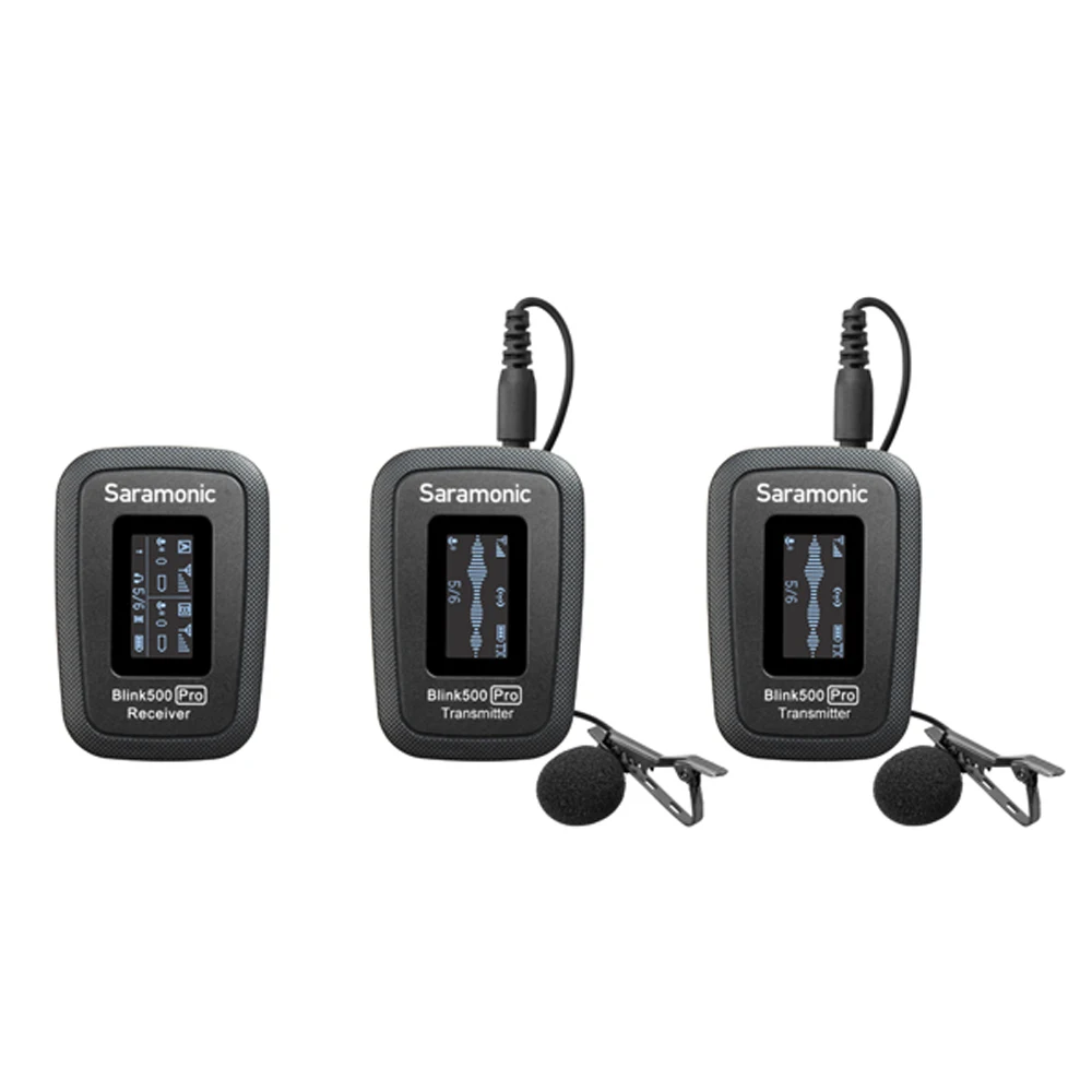 Saramonic Blink 500 Pro B2 TX+TX+RX 2.4GHz Micro-Wireless Dual Lavalier System w/Out for Cameras & Mobile