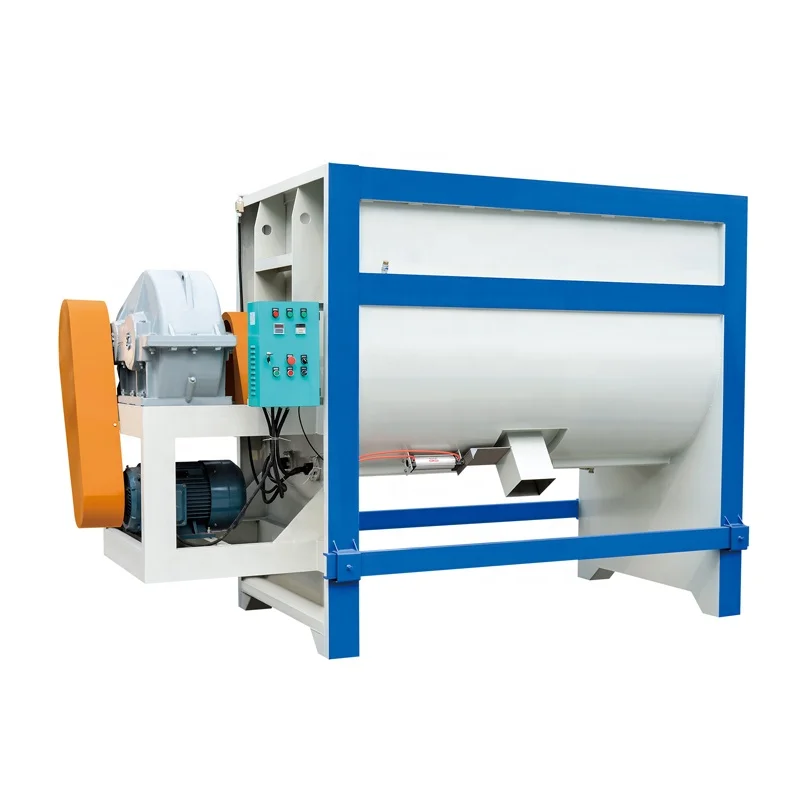 Plastic Sheet Crushing Material Semi-automatic Stainless Steel Horizontal Screw Mixer