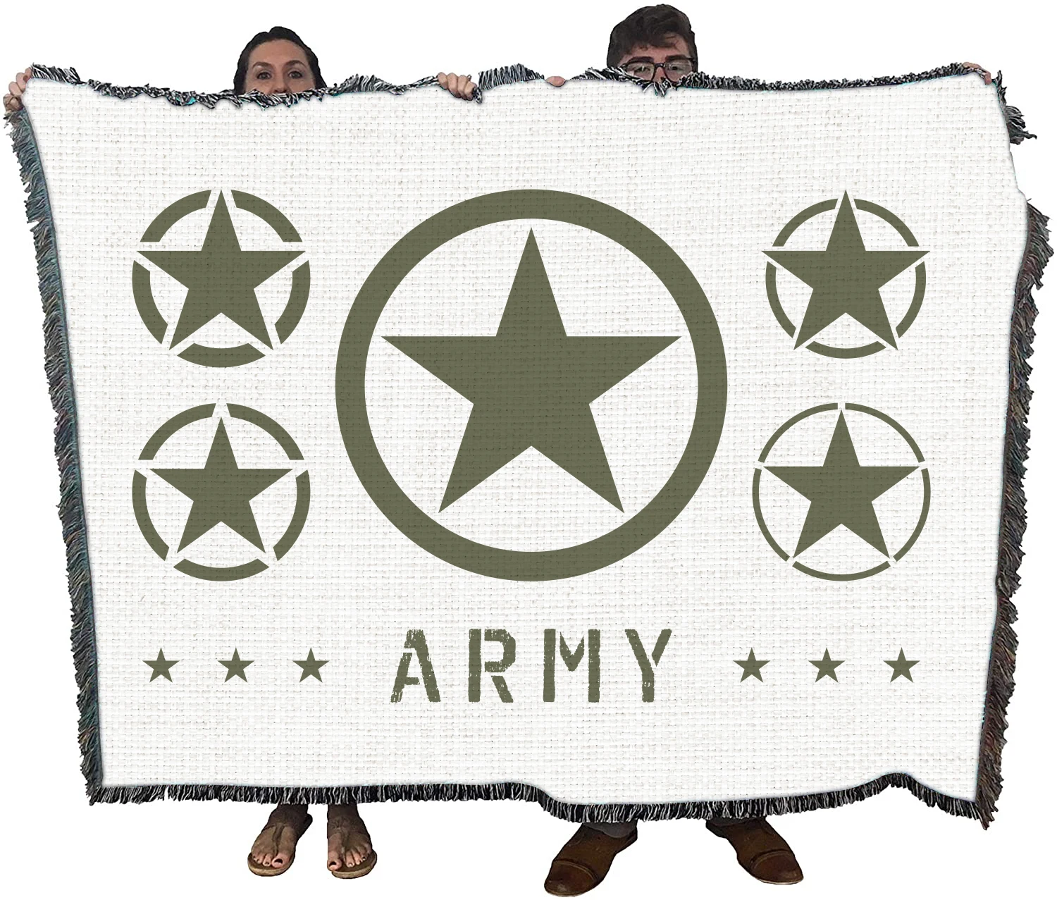 Army Woven Blanket Throw Woven Cotton Wholesale Drop Shipping