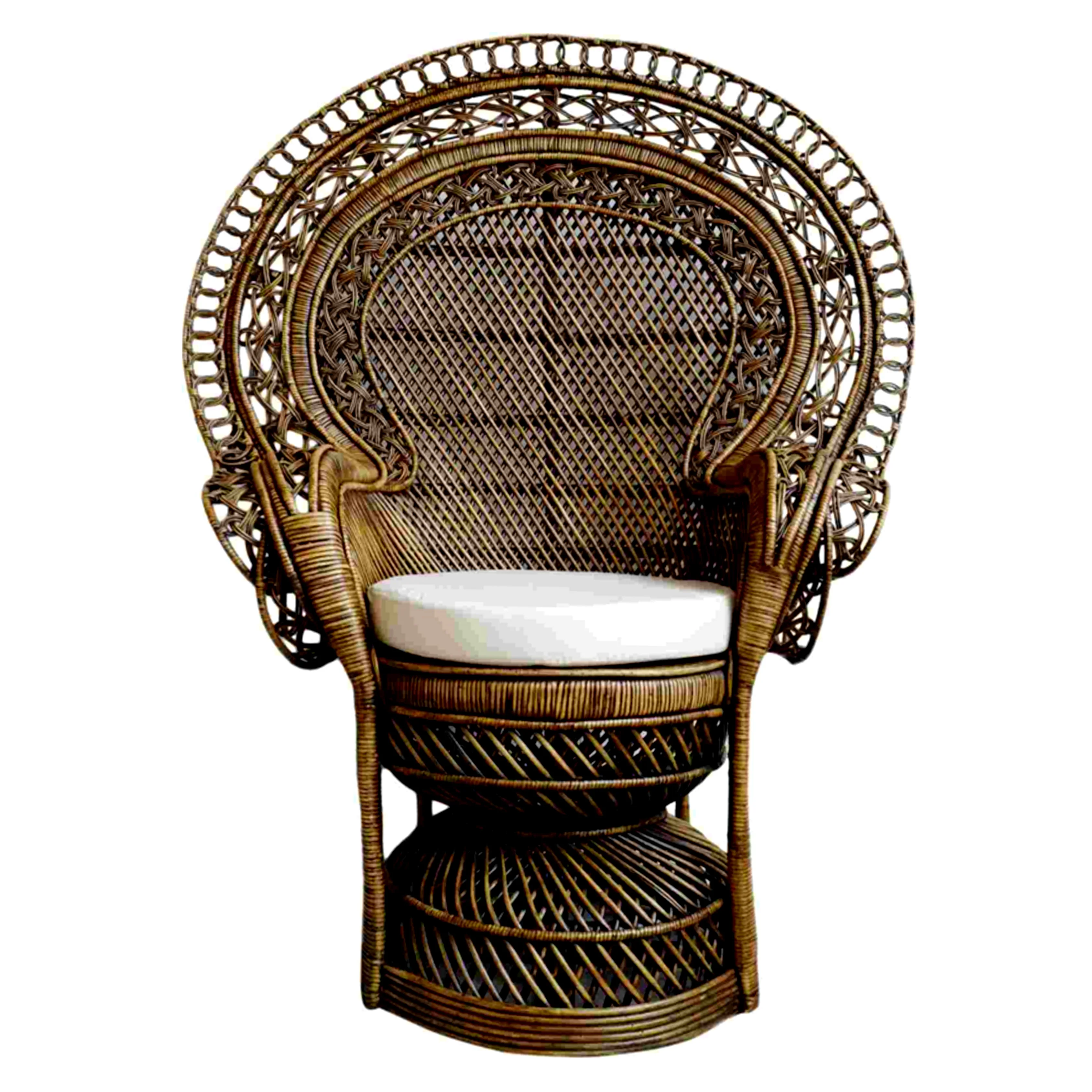 
Best Price Ekata Peacock Rattan Chair Luxury Shape with Strong Brown For Living Room Furniture 