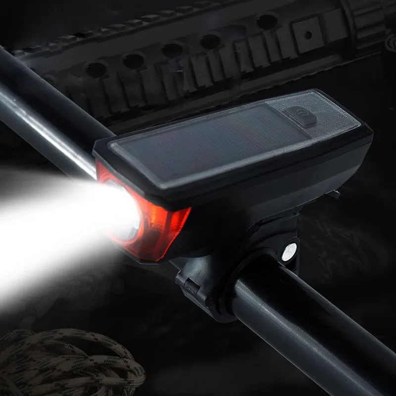 New USB Bicycle Lamp Waterproof LED Flash Bike Super Bright Front Light with Horn Bike Led Lights Flashlights Battery Handlebar