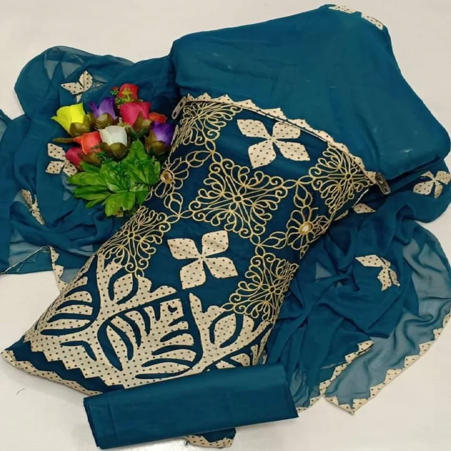 
Pakistan and Indian ladies salwar kameez Lawn 3 piece suits with heavy embroidery 