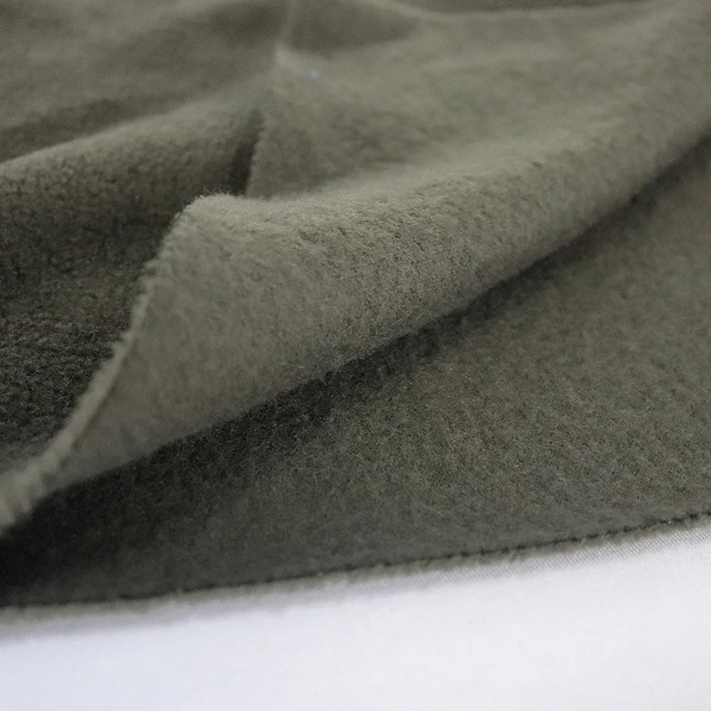 Recycle PET-fabric waste sustainable Green ECO friendly circular knit fleece anti pilling textile garment apparel blanket lining