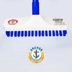 New Supplier Anchor Hard PP Bristle Large Size Broom with Steel Handle for Indoor & Outdoor Cleaning