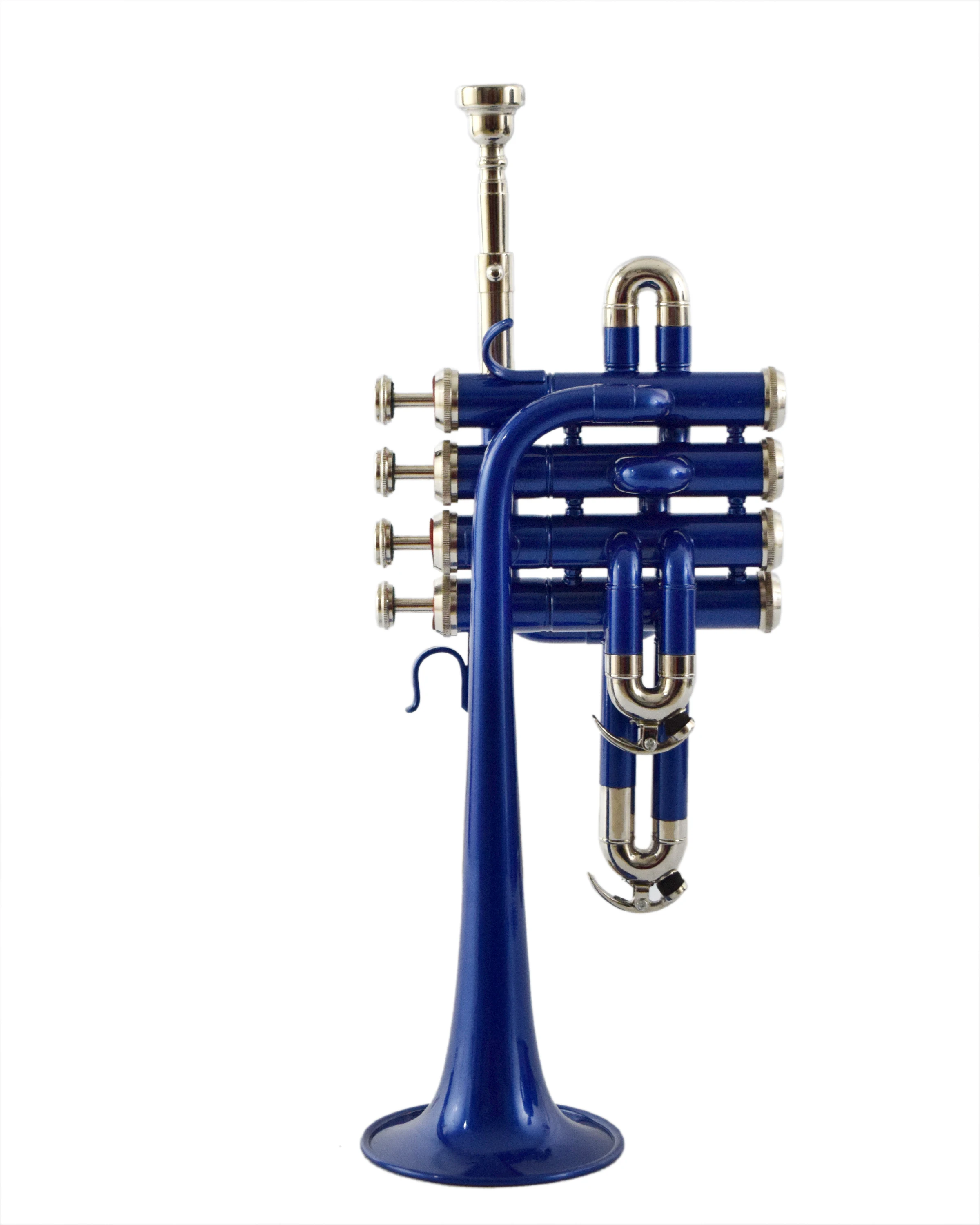 NASIR ALI  Piccolo Trumpet Blue Colored New Brass New Professional   Made In India With Include Mouthpiece