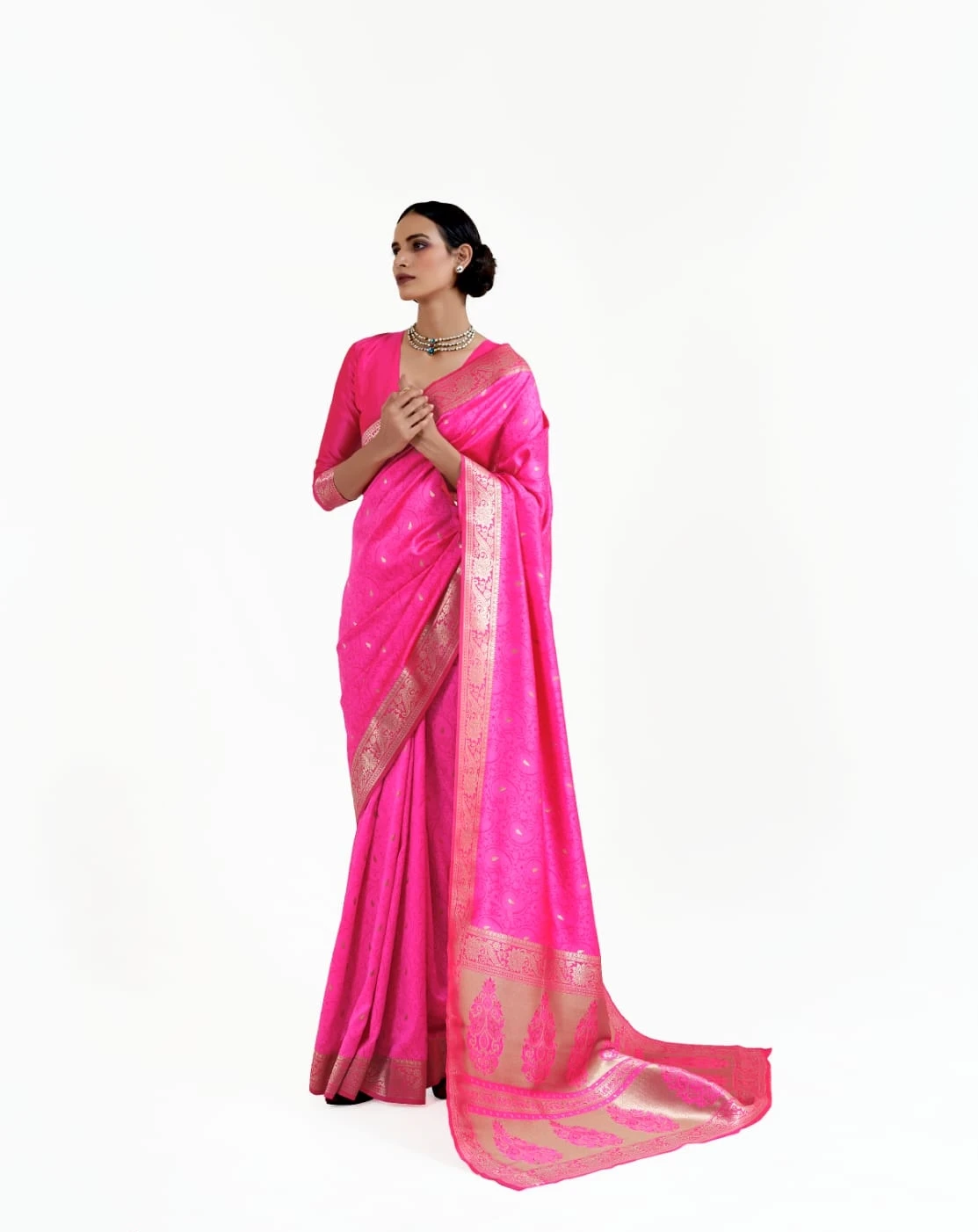 R & D Exports Surat Saree Manufacturer Pure Silk Saree Kanjivaram Weaving Work Saree