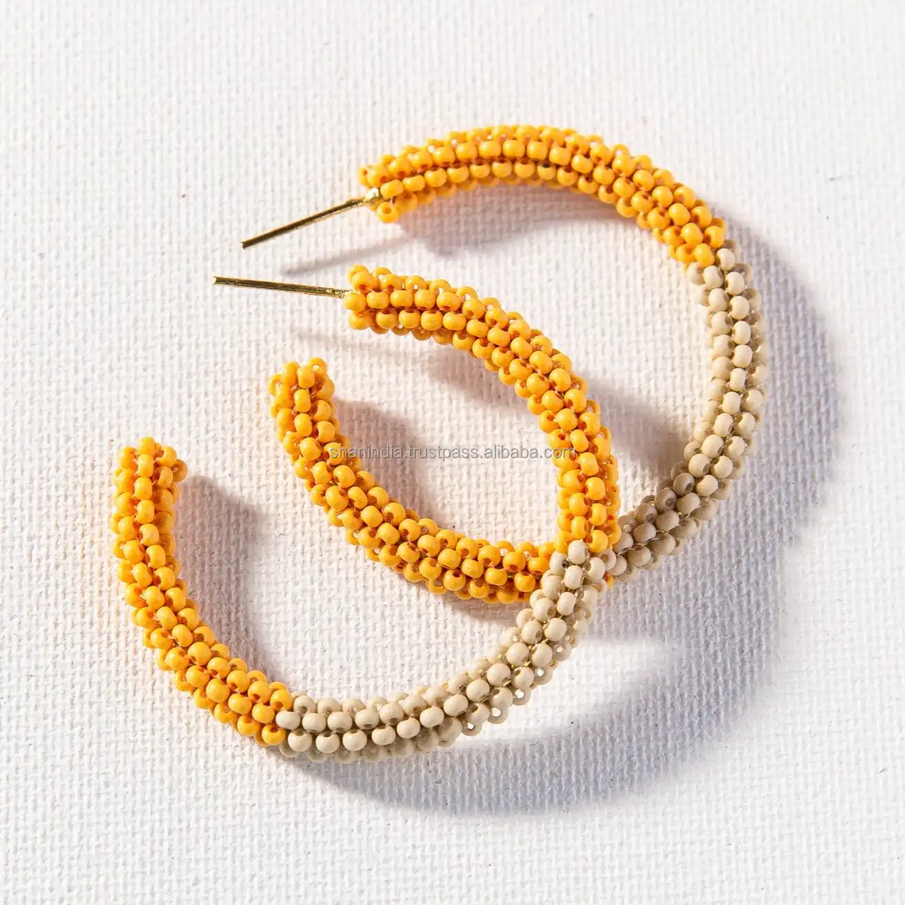 Fashion Hoop Earrings Jewelry Glass Bead Earrings Handmade Hoop Earrings For Women Designs New Model