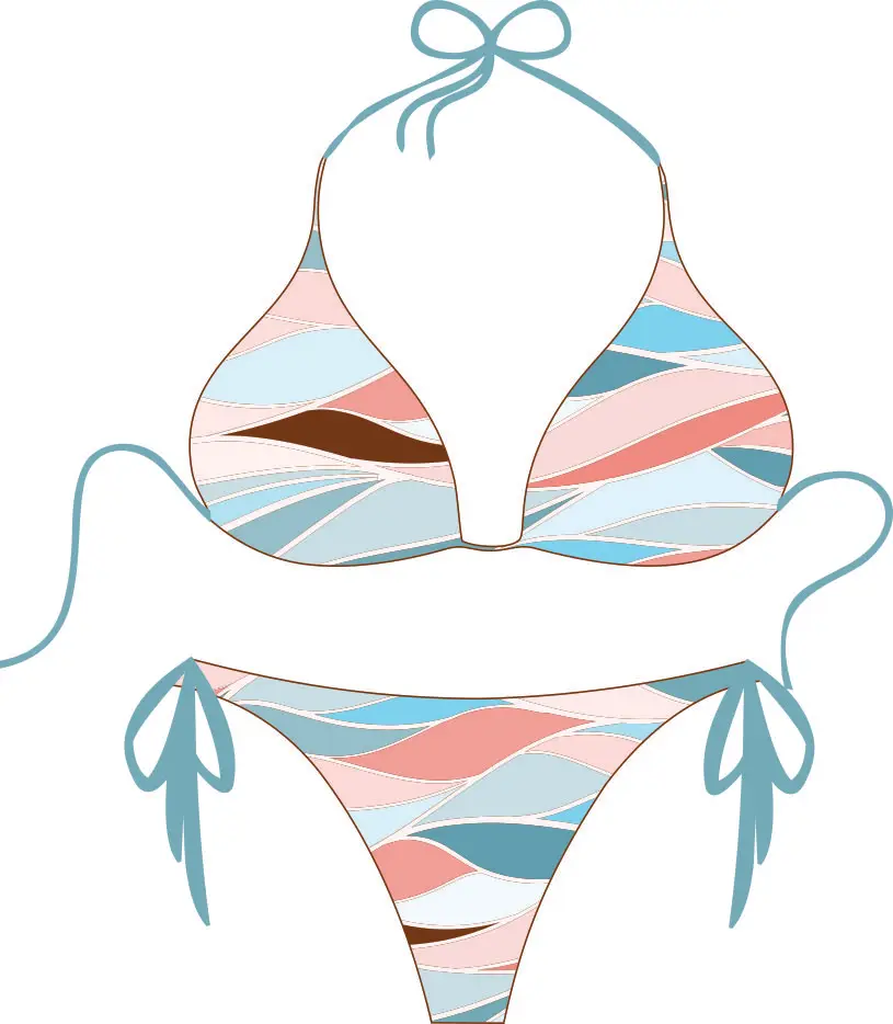 Pakistan made 2022 Girls Micro Bikini Women Transparent Swimwear polyester bikini Swimsuit drawstring Two Piece Bikini