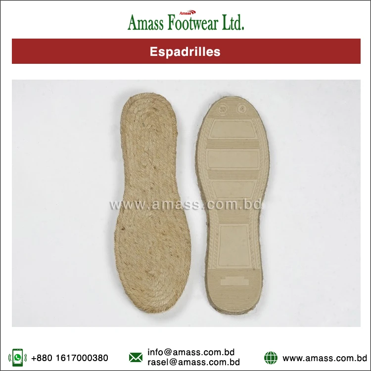 Modern Design Jute Sole Material Black Color 100% Handmade Unisex Adult Espadrilles Flats from Top Listed Supplier